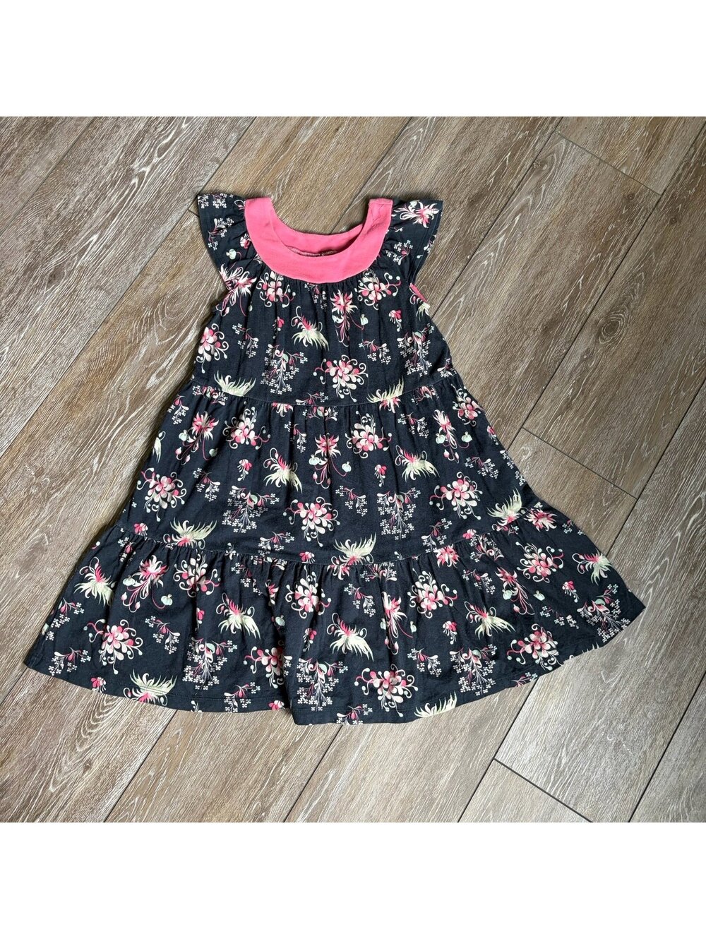 Tea Collection Floral navy and pink Dress — Girls 8